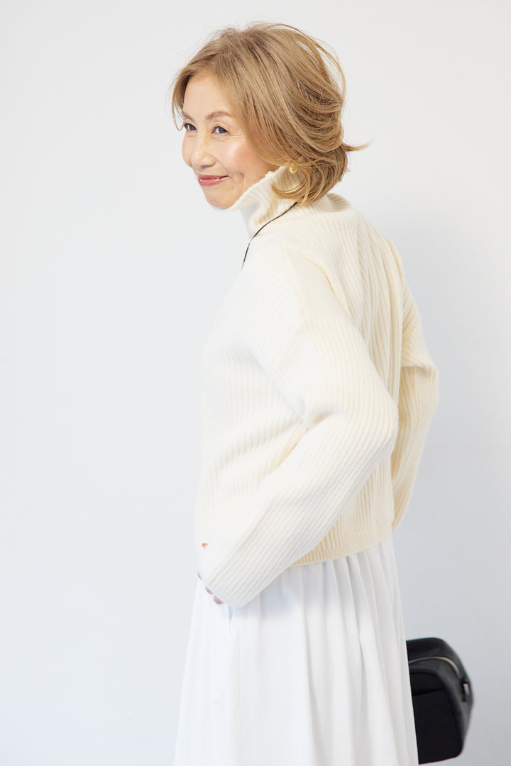 モダン畦編み プルオーバー