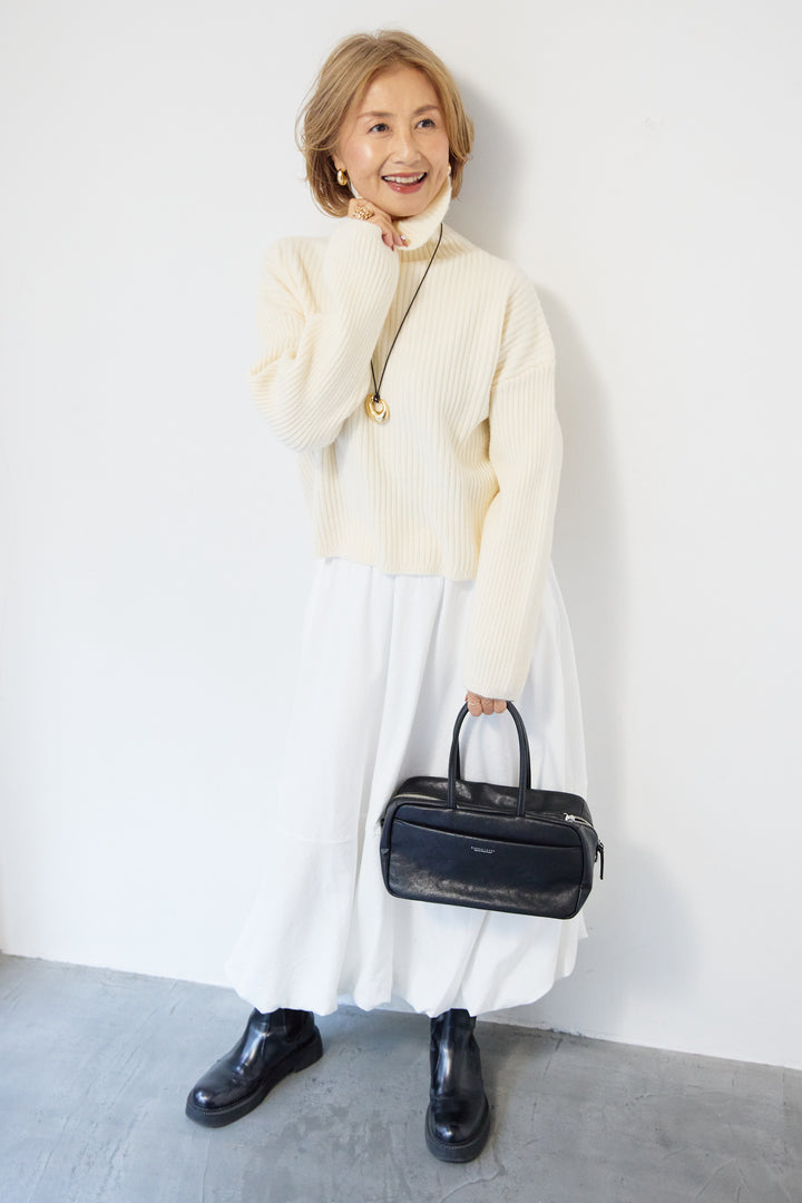 モダン畦編み プルオーバー