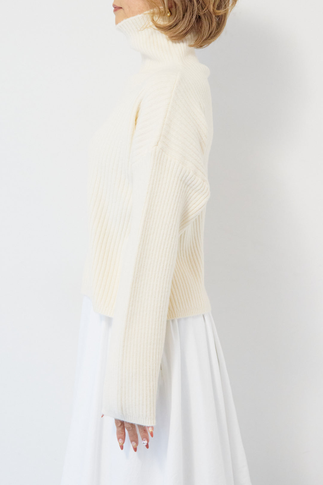 モダン畦編み プルオーバー