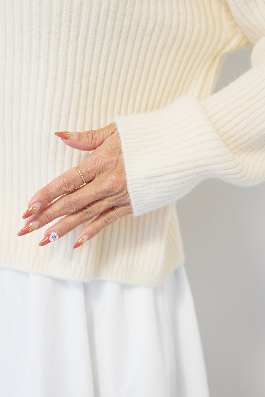 モダン畦編み プルオーバー