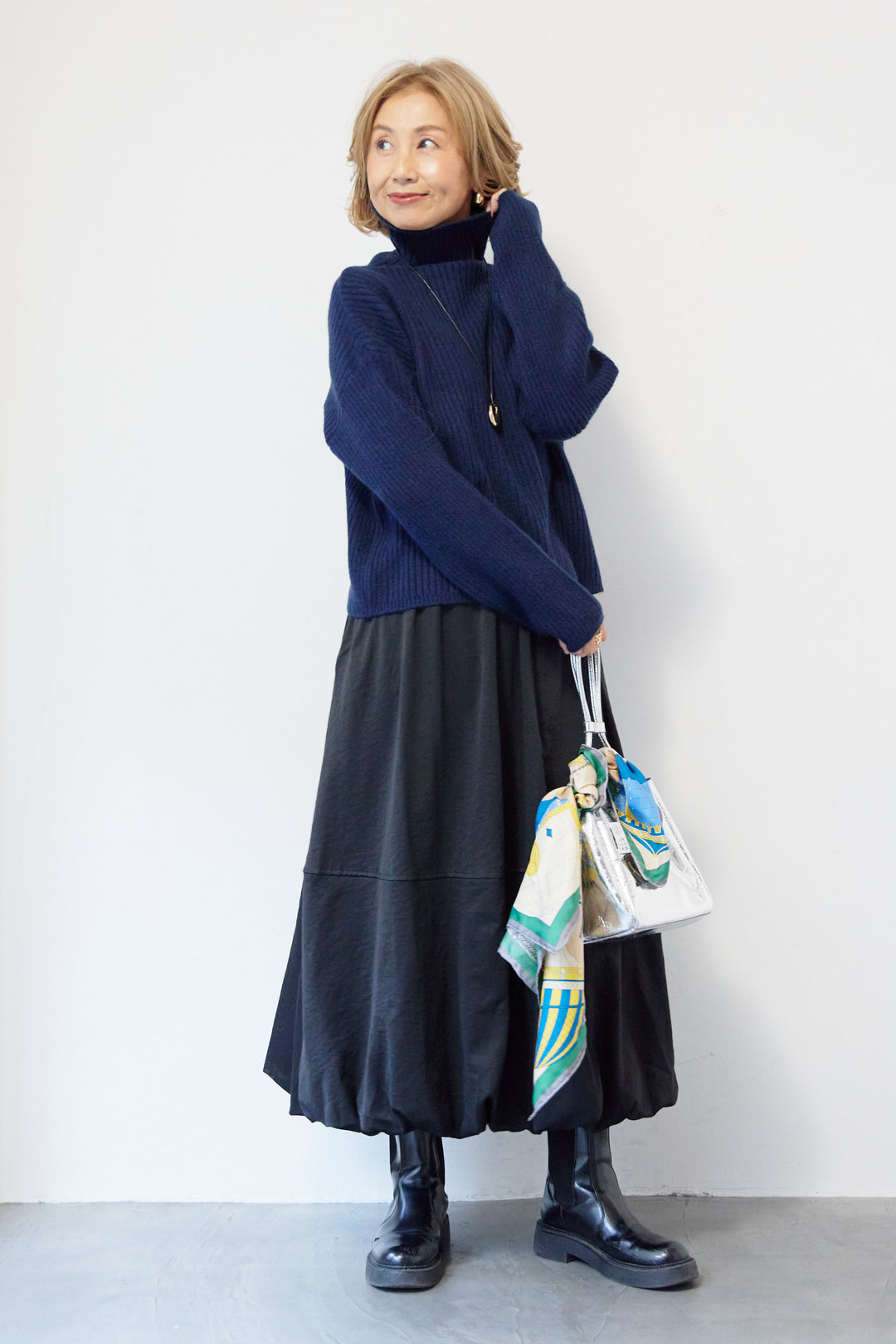 モダン畦編み プルオーバー