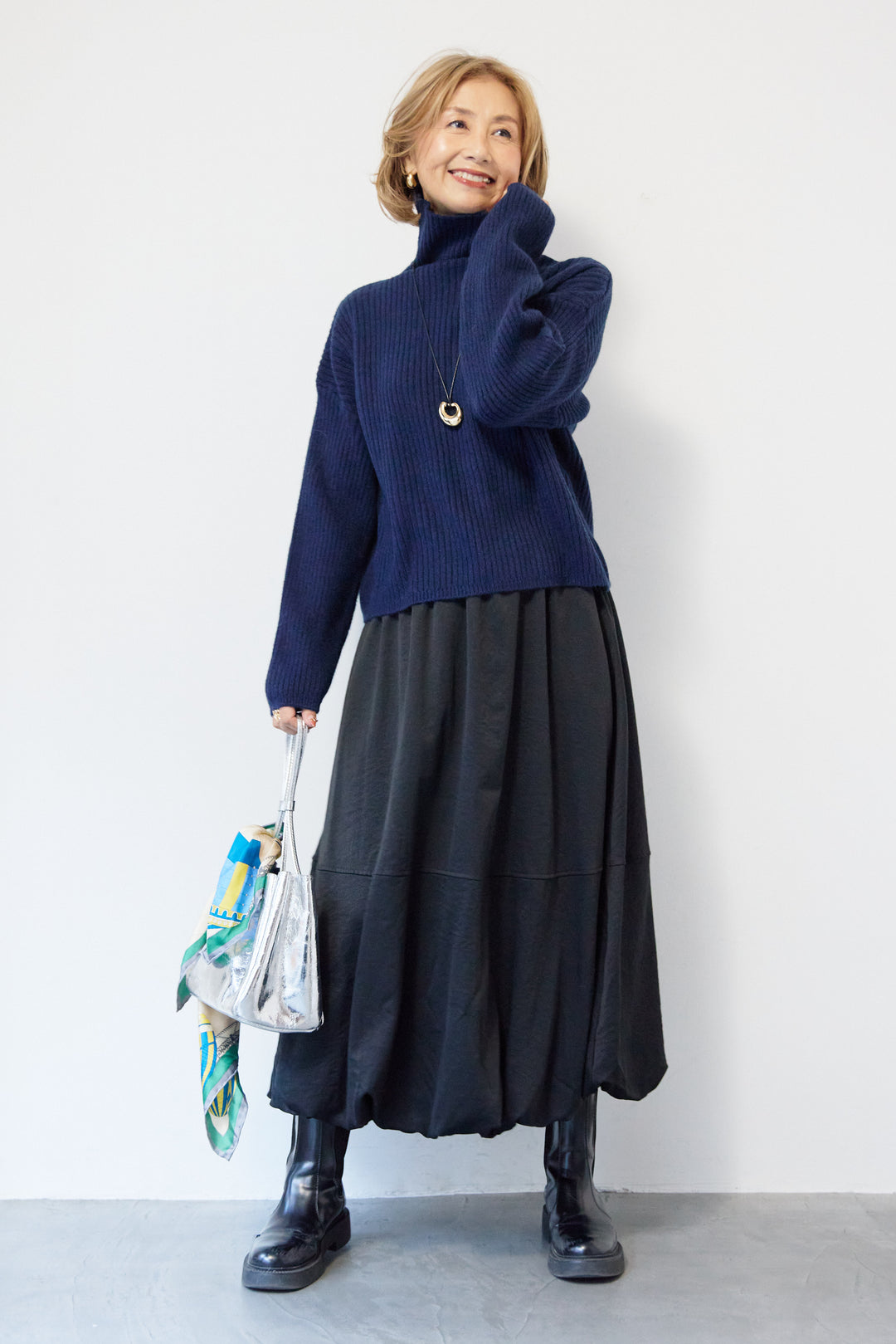 モダン畦編み プルオーバー