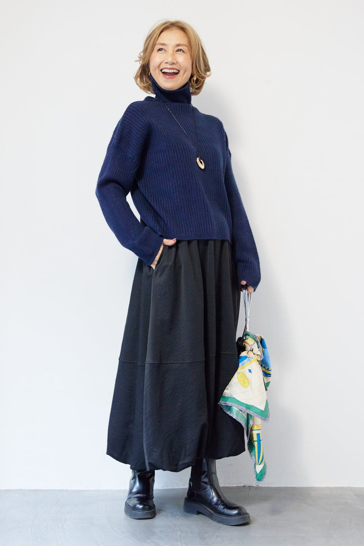 モダン畦編み プルオーバー