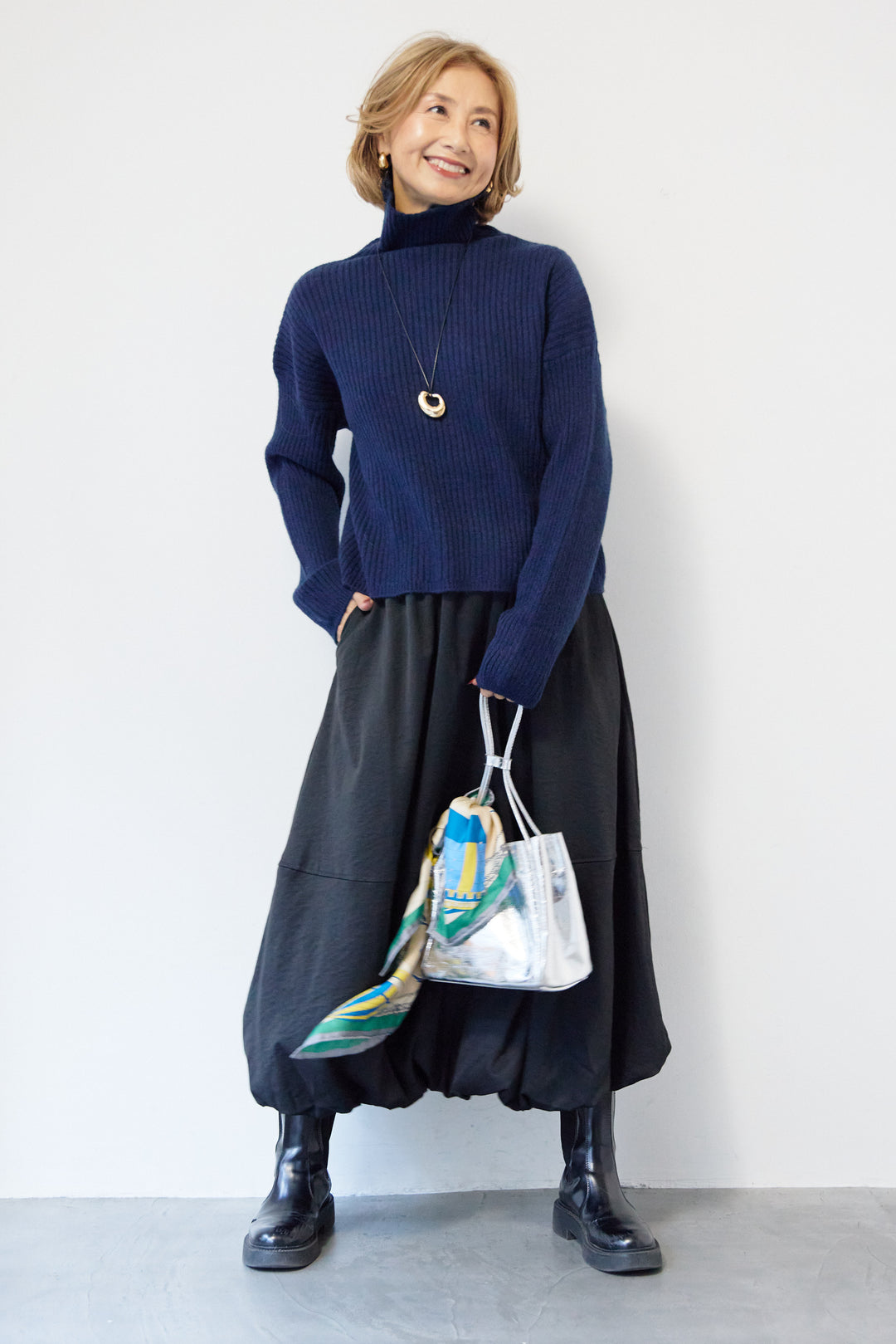 モダン畦編み プルオーバー