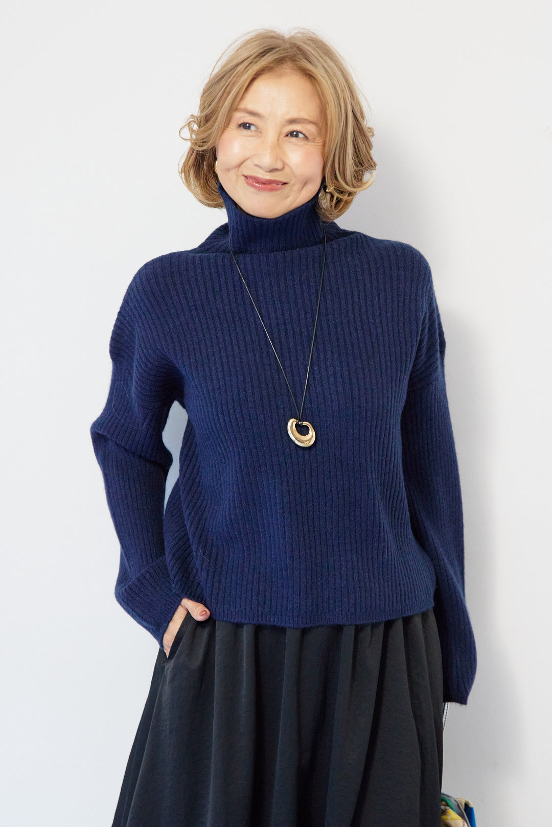 モダン畦編み プルオーバー