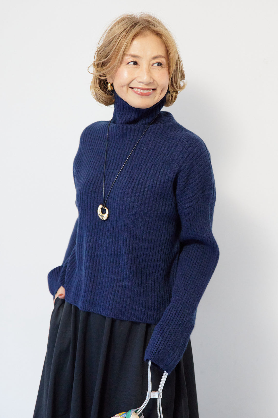 モダン畦編み プルオーバー