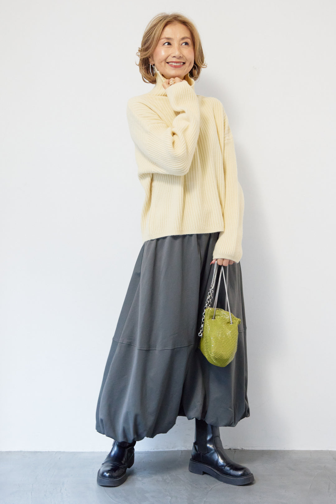 モダン畦編み プルオーバー