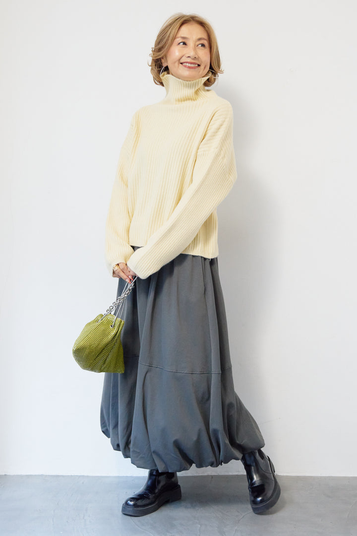 モダン畦編み プルオーバー