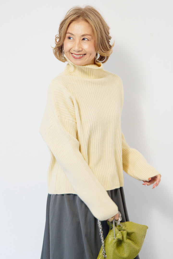 モダン畦編み プルオーバー
