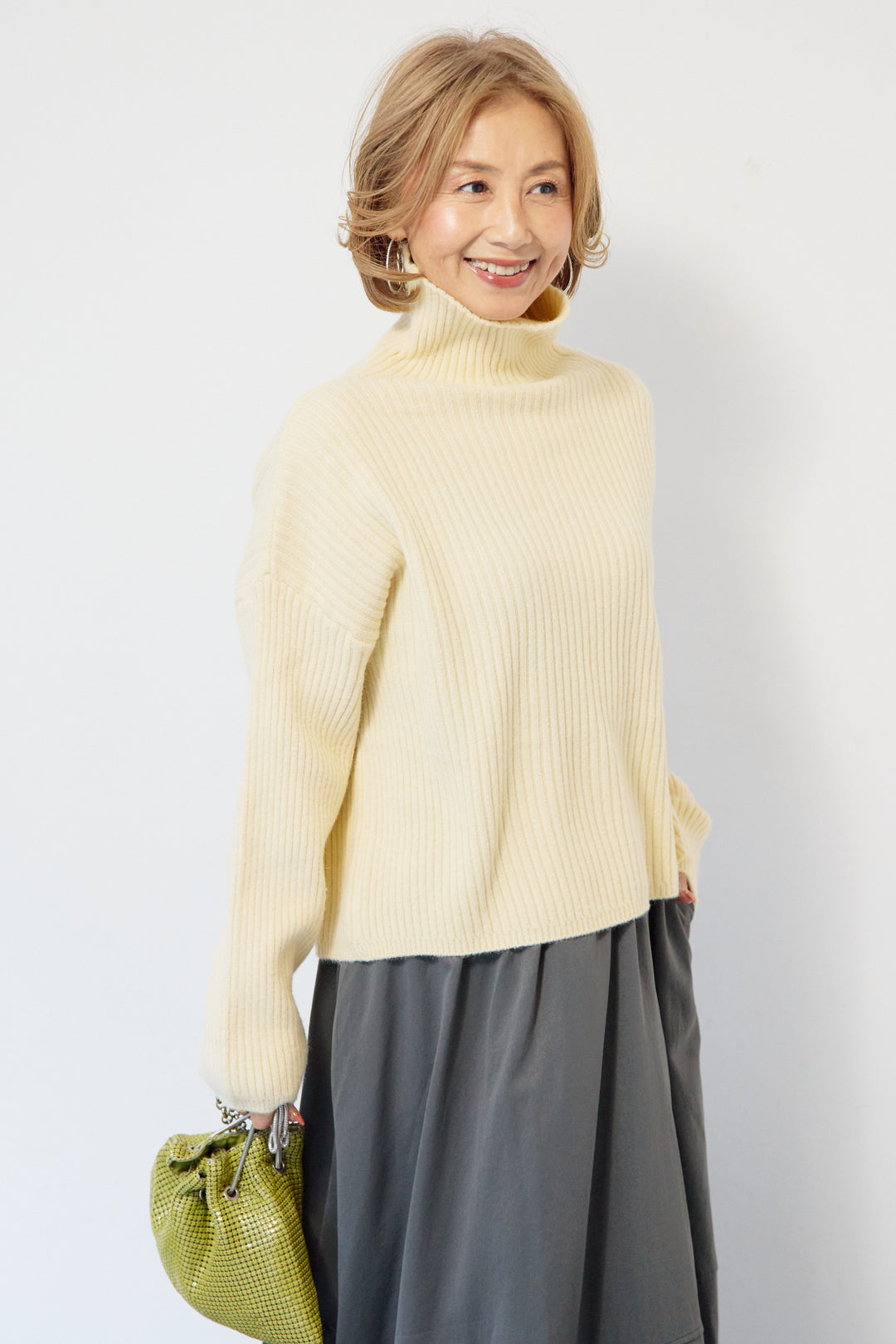 モダン畦編み プルオーバー