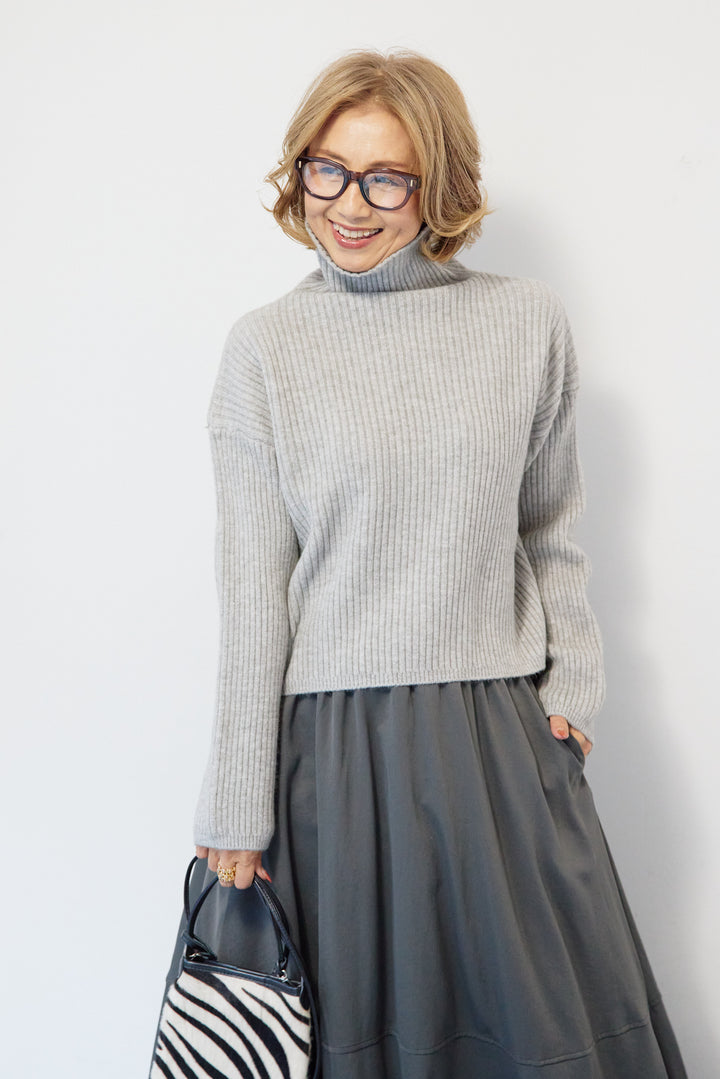 モダン畦編み プルオーバー