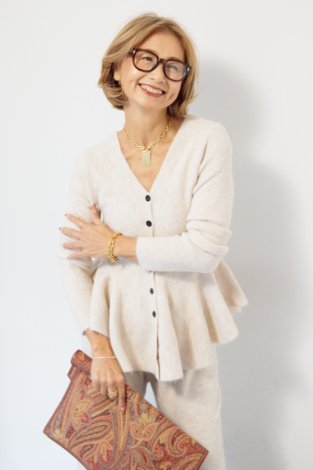 ペプラムニットセットアップ