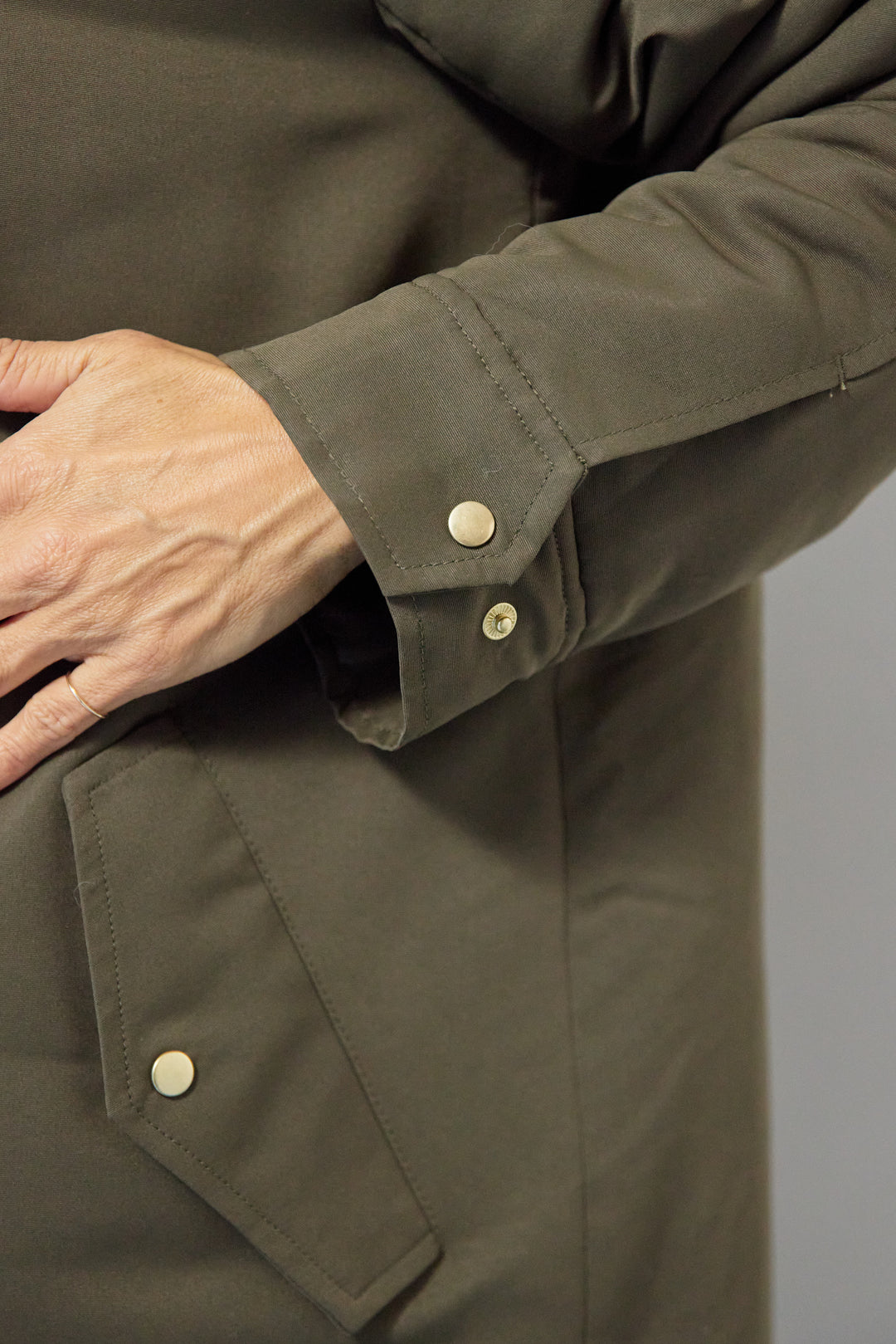 【撥水】フェイクファーライナーモッズコート