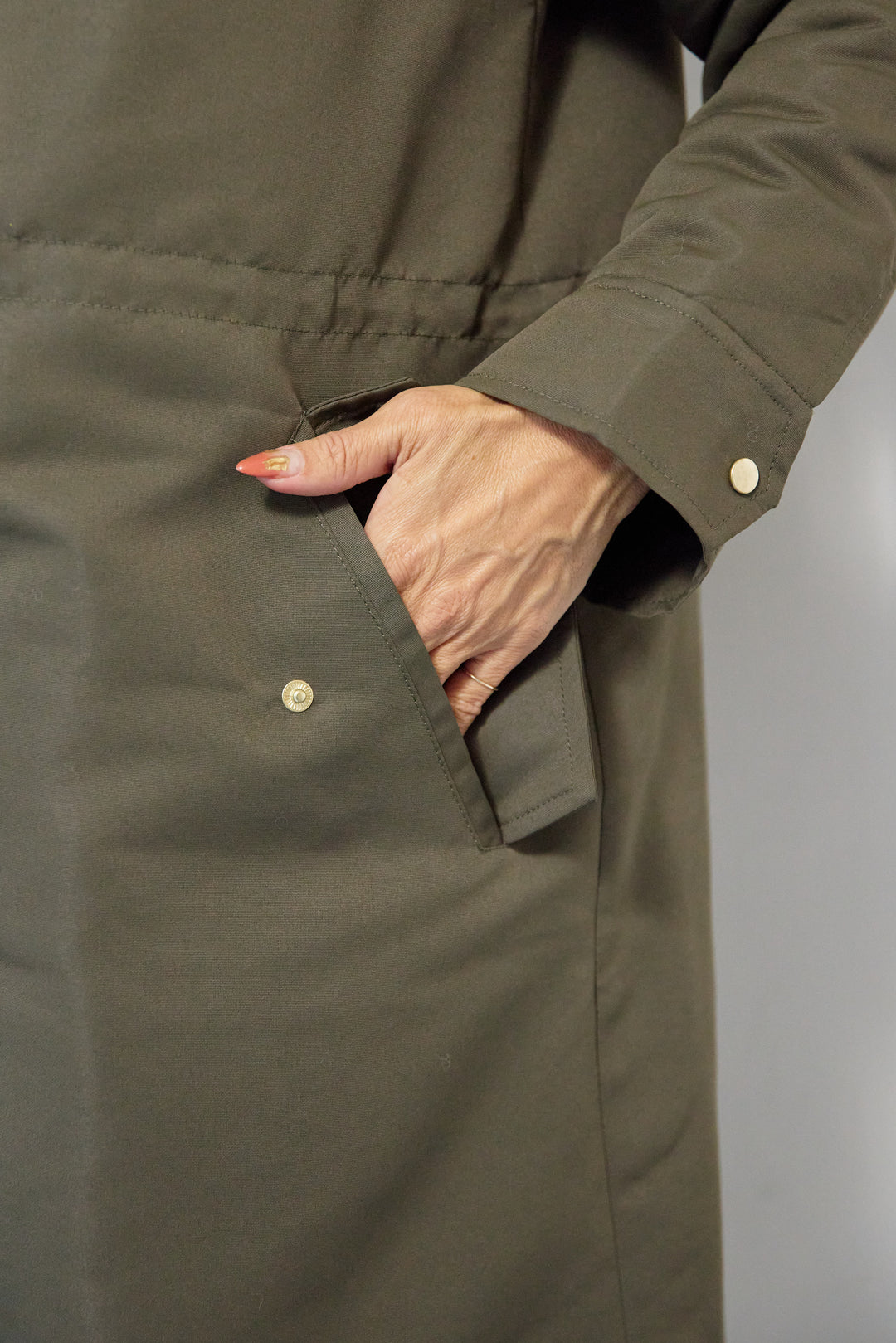 【撥水】フェイクファーライナーモッズコート