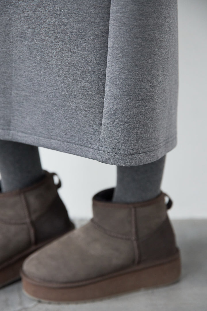 [SET]バックジップソフトダンボールワンピース+カーリーファーショートベスト(2set)