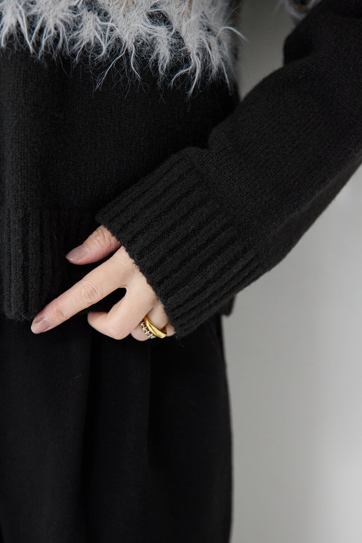 ノルディック柄シャギージップカーディガン