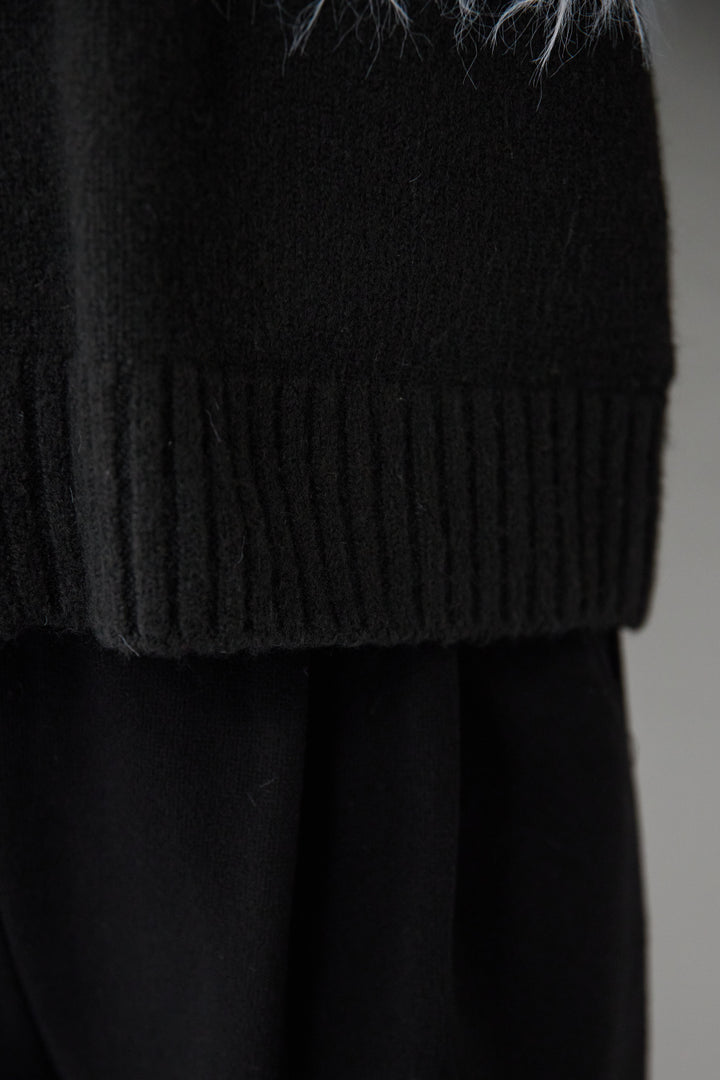 ノルディック柄シャギージップカーディガン