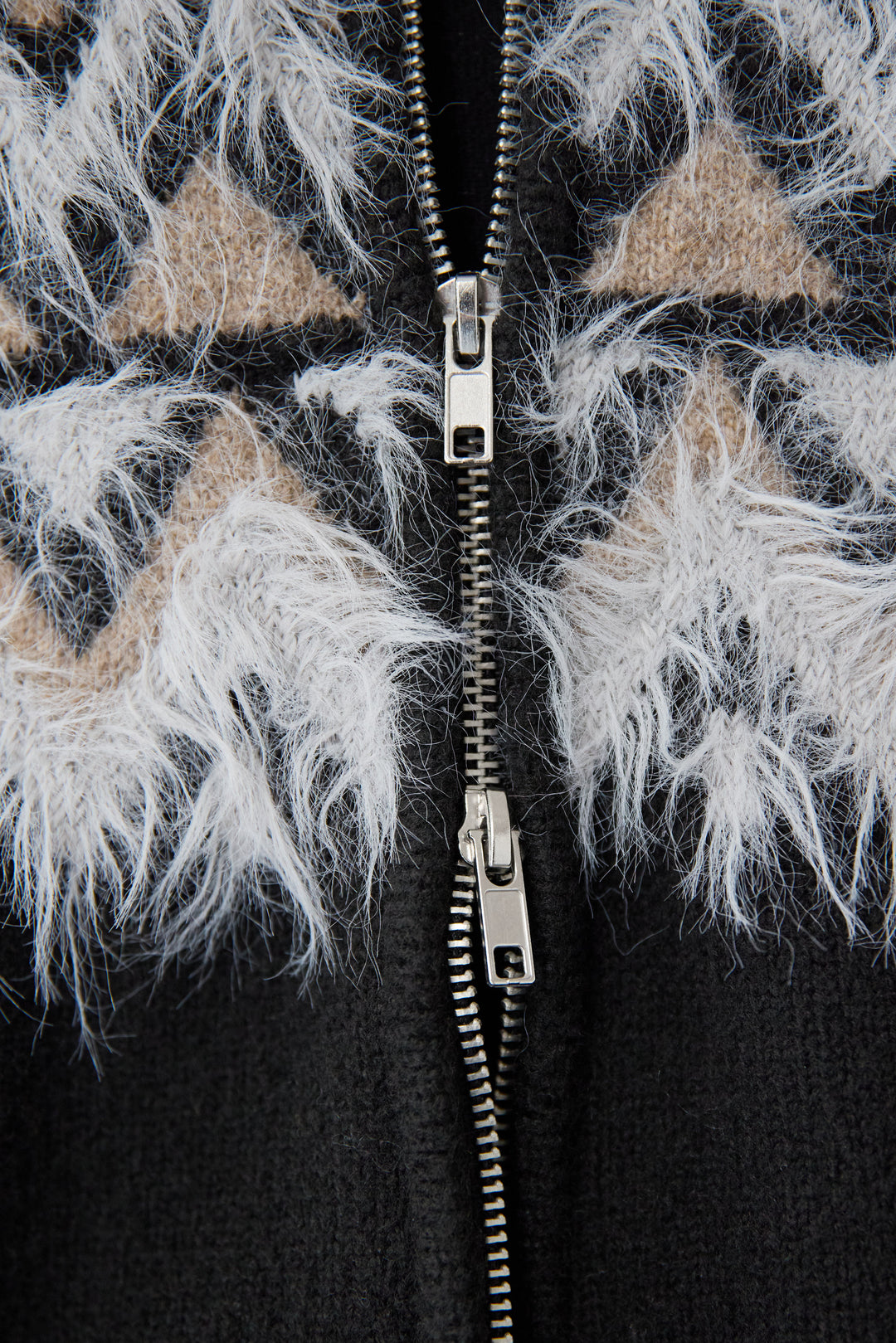 ノルディック柄シャギージップカーディガン