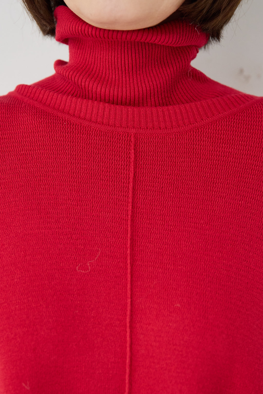 [SET]【抗菌】ポンチョタートルネックニット+カーブデニムパンツ(2set)