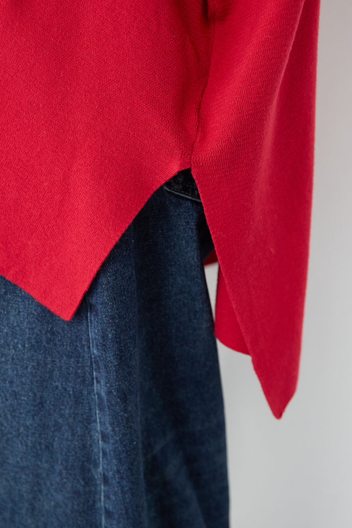 [SET]【抗菌】ポンチョタートルネックニット+カーブデニムパンツ(2set)