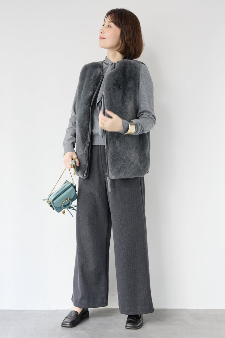 エコファー×ムートンチュニックベスト