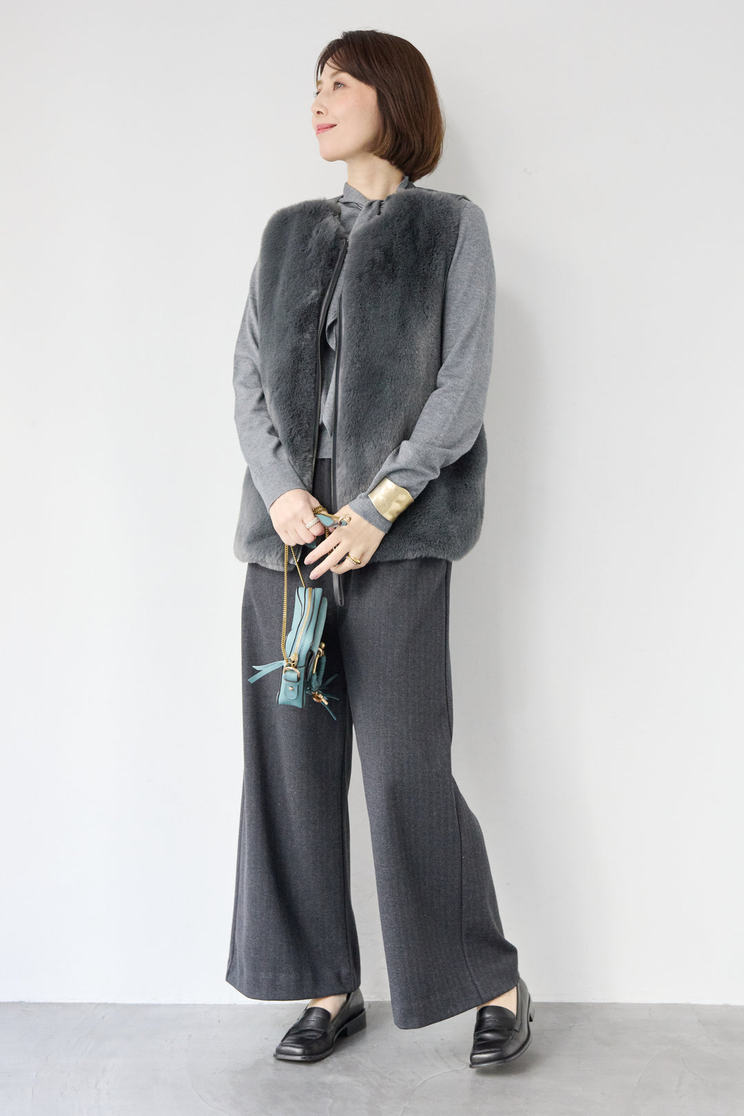 エコファー×ムートンチュニックベスト