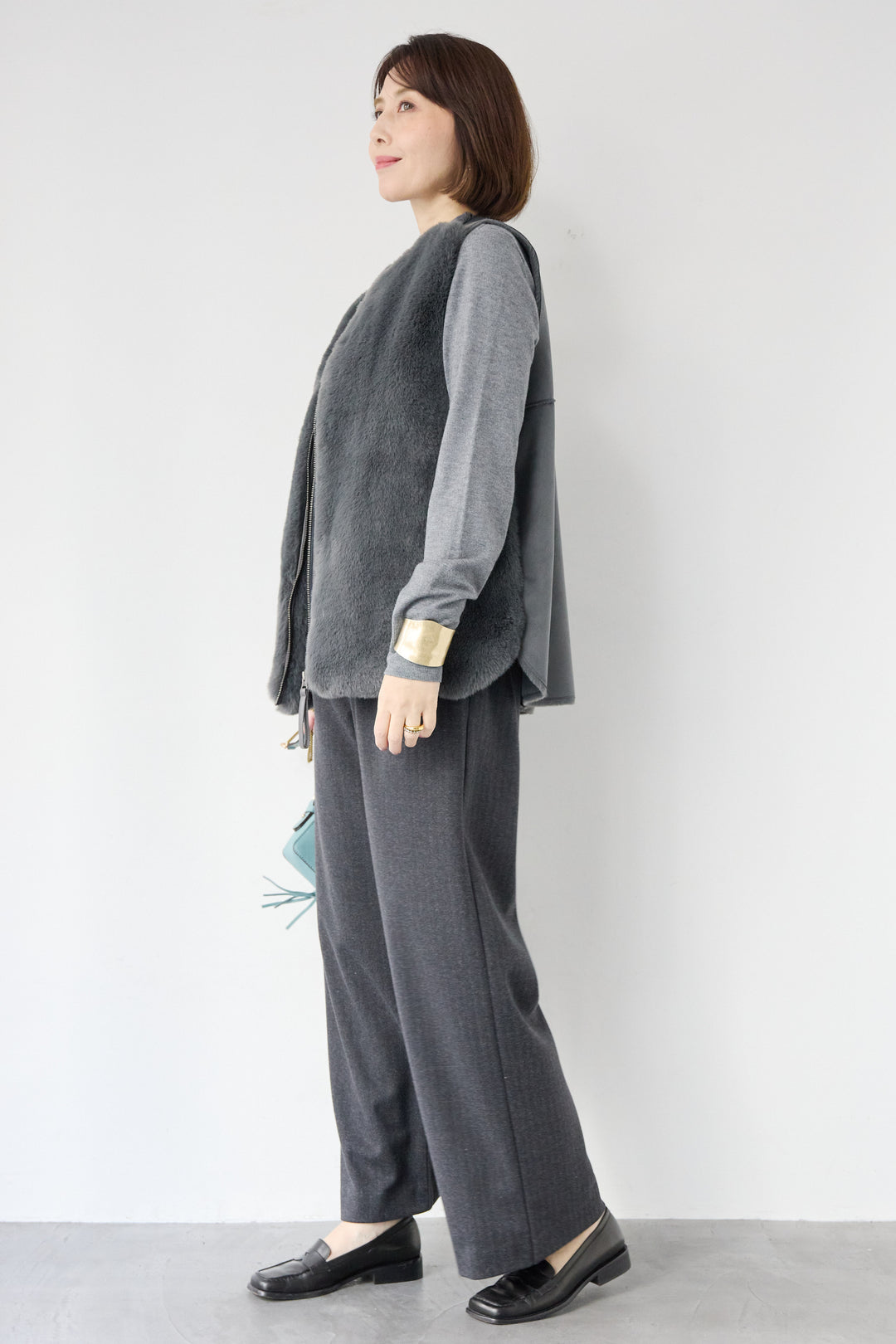 エコファー×ムートンチュニックベスト