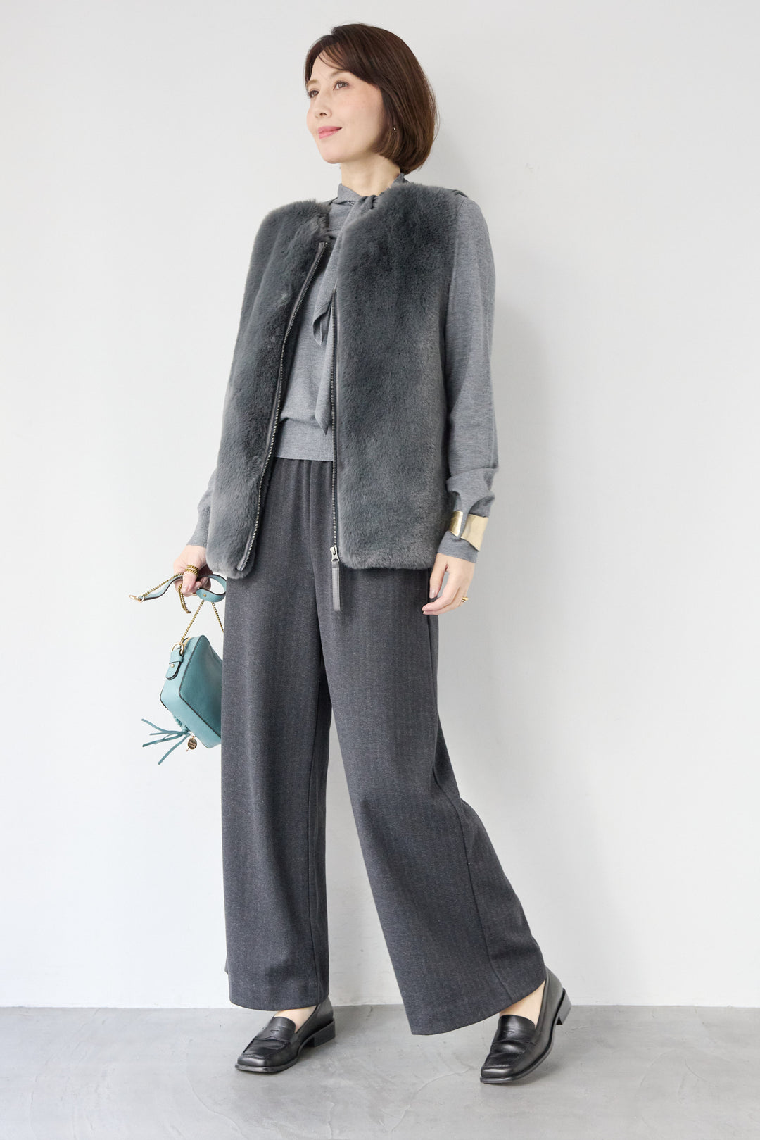 エコファー×ムートンチュニックベスト