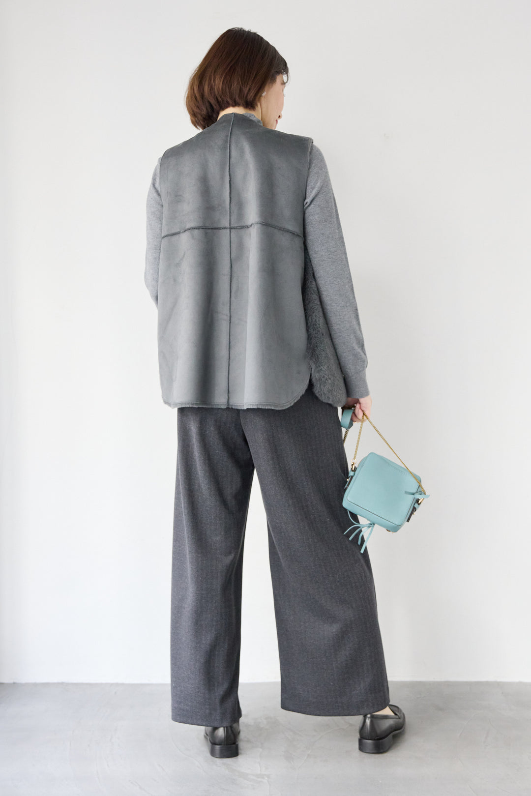 エコファー×ムートンチュニックベスト