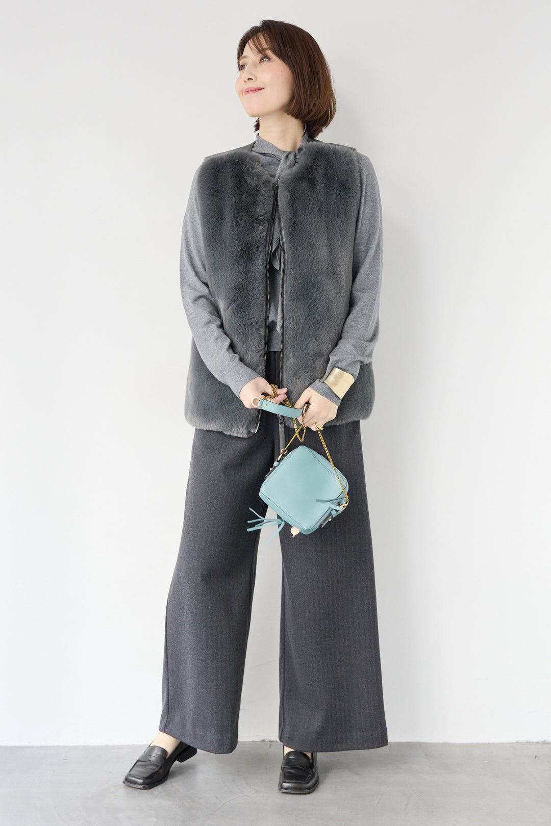 エコファー×ムートンチュニックベスト