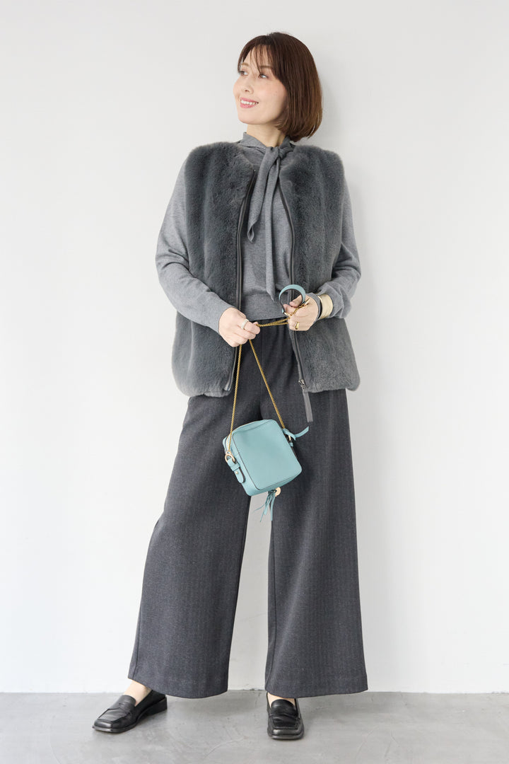 エコファー×ムートンチュニックベスト