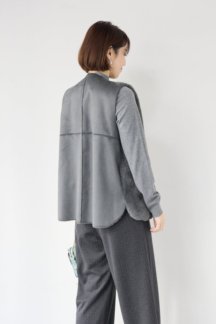 エコファー×ムートンチュニックベスト