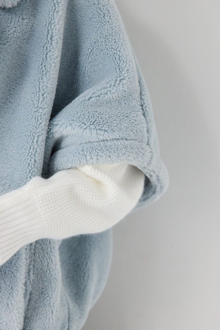 [SET]ボアポンチョコート+ふんわりワッフルタートルニット(2set)