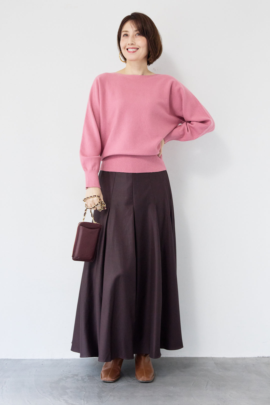 ボートネックニットプルオーバー