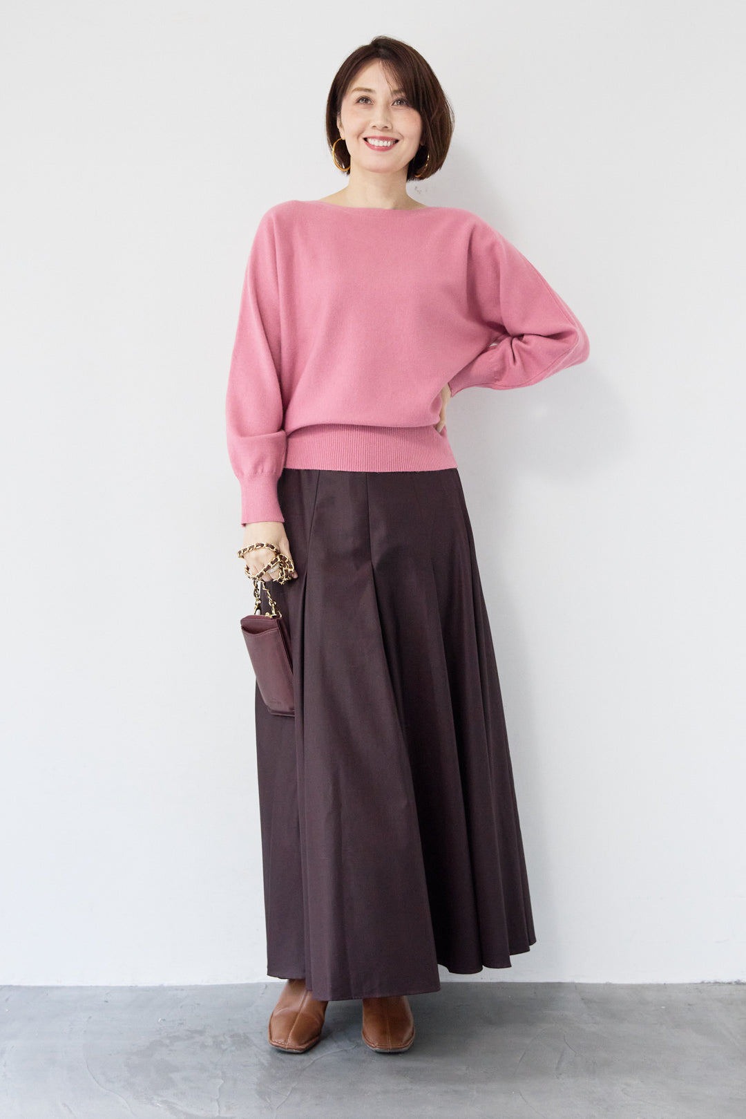 ボートネックニットプルオーバー