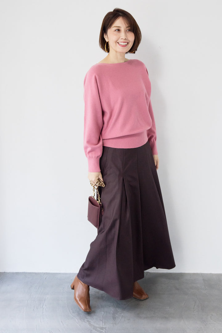 ボートネックニットプルオーバー