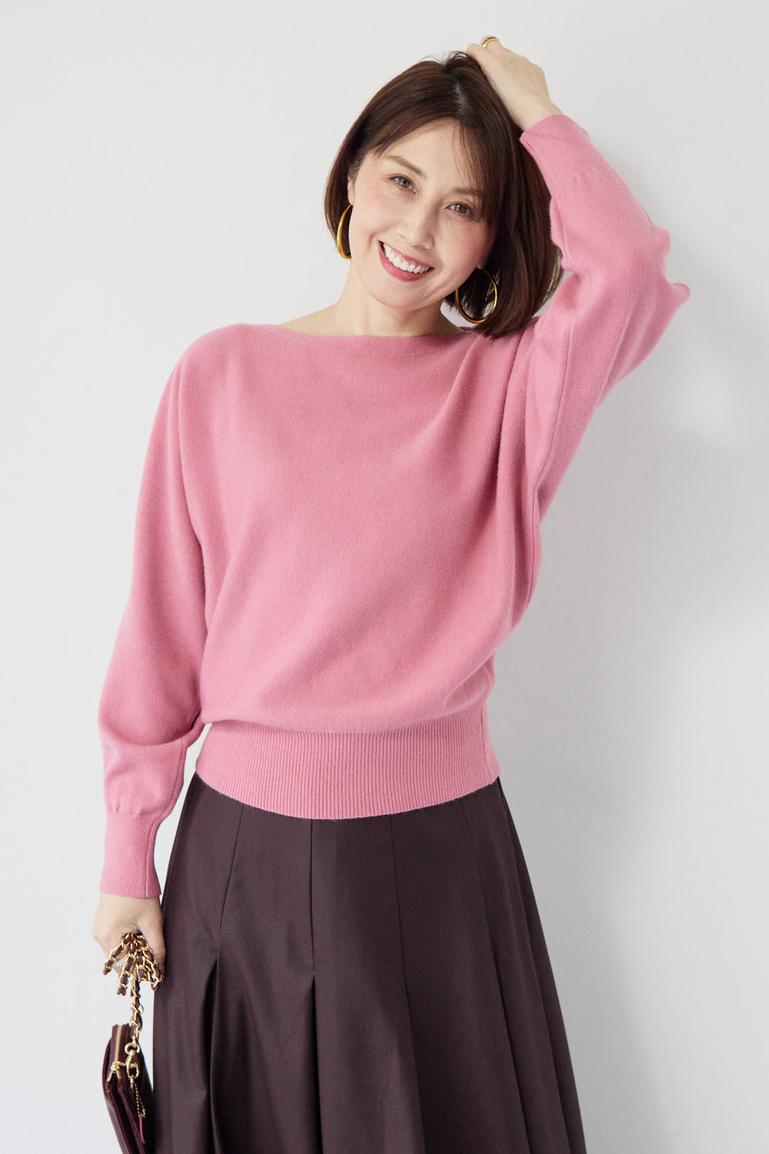 ボートネックニットプルオーバー