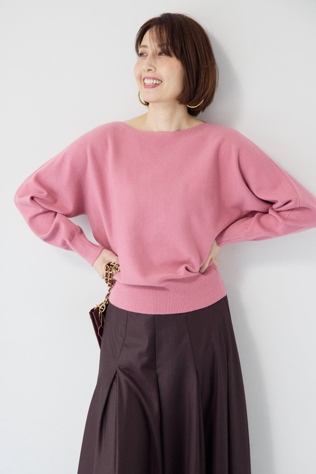 ボートネックニットプルオーバー