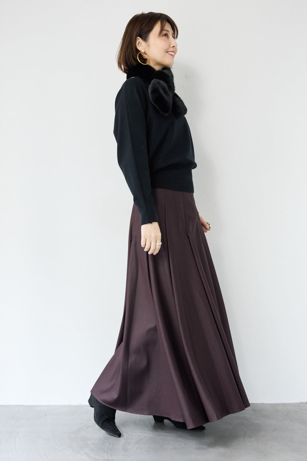 ボートネックニットプルオーバー