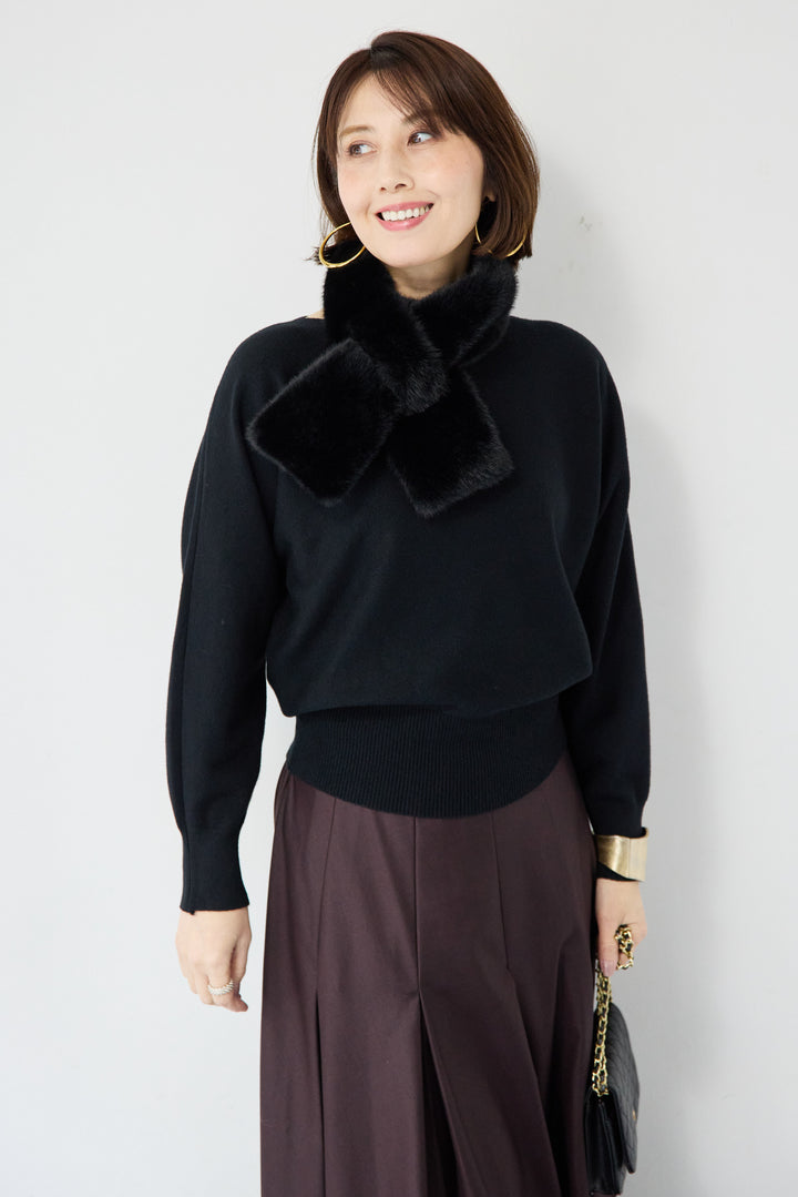 ボートネックニットプルオーバー