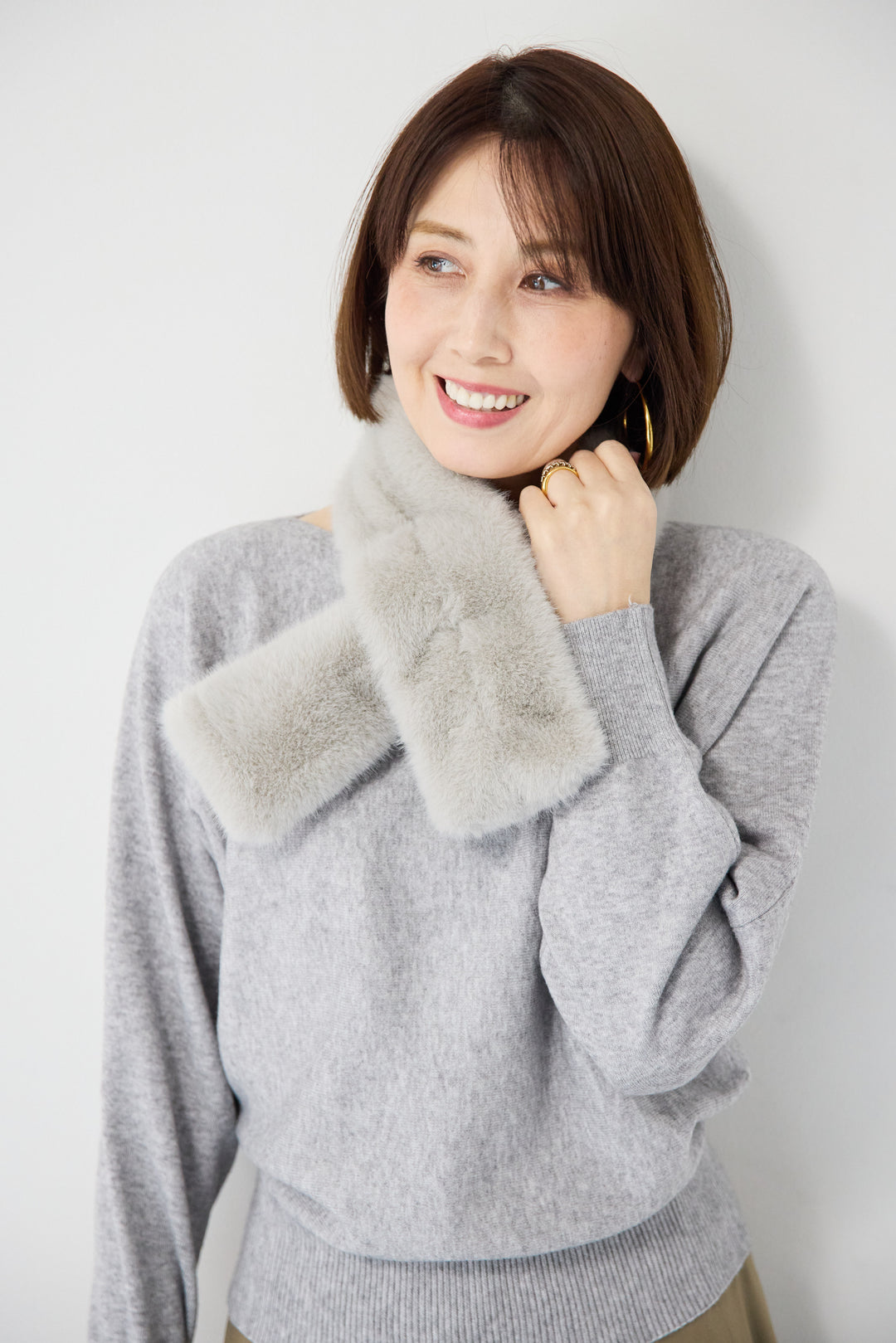 ボートネックニットプルオーバー