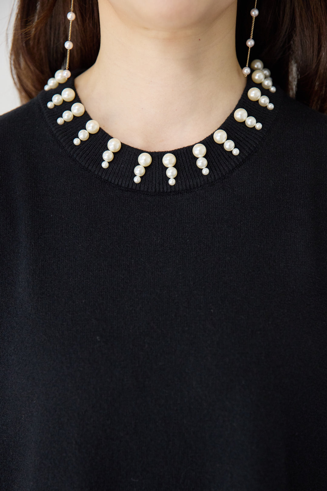 パールネックラインワンピース