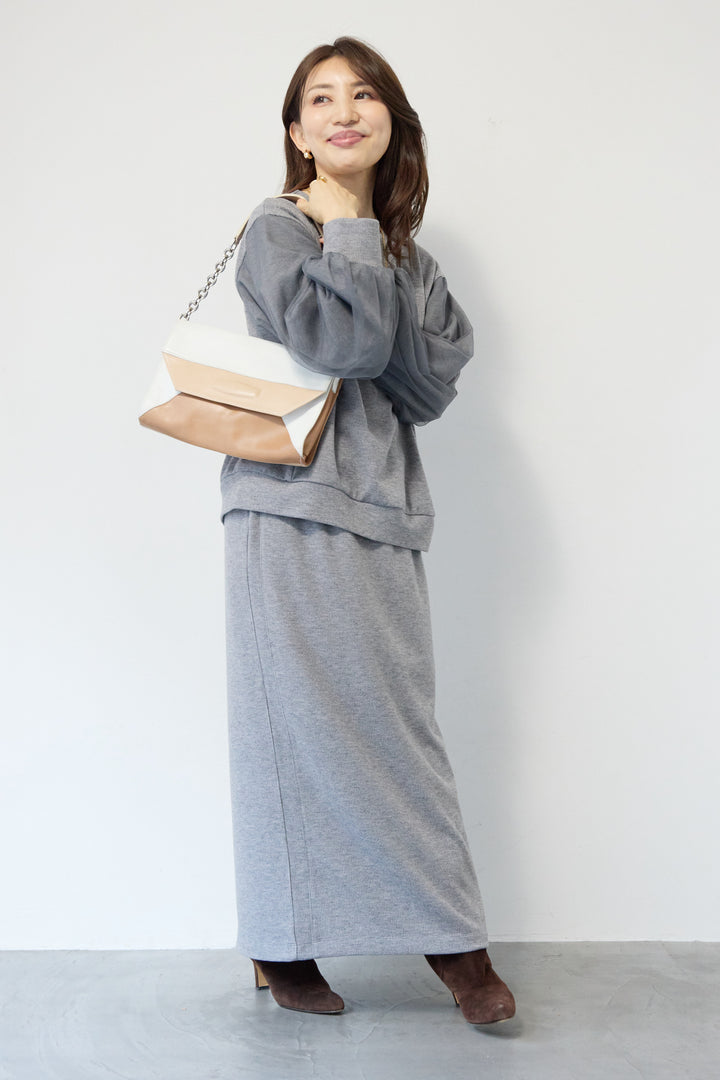 ニットコーデュロイストレートスカート