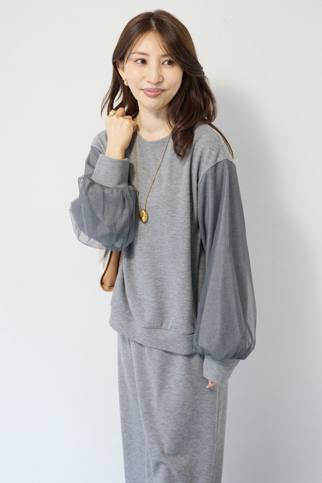 [SET]ニットコーデュロイプルオーバー+ニットコーデュロイストレートスカート(2set)