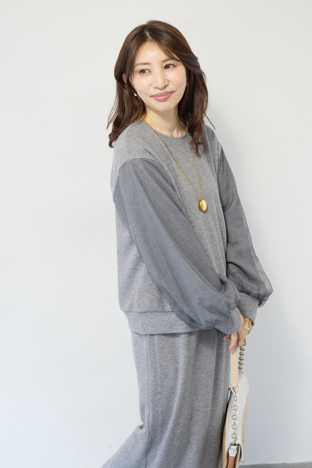 ニットコーデュロイプルオーバー