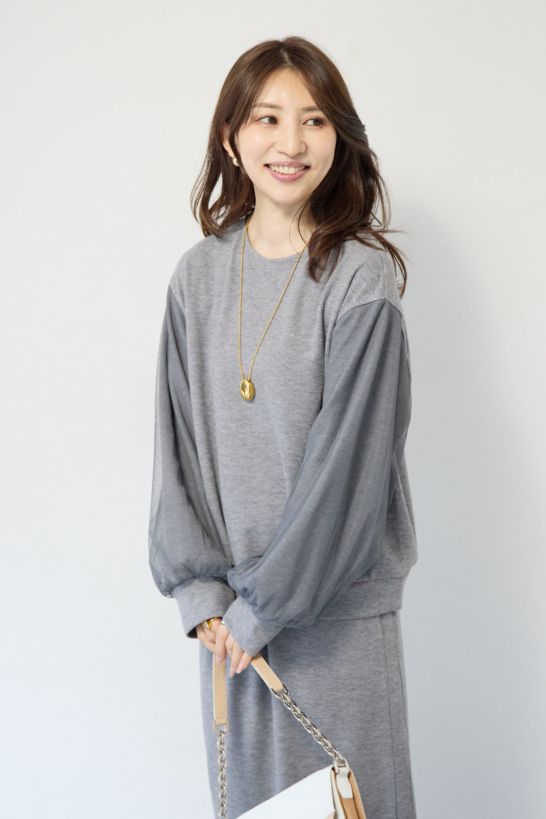 [SET]ニットコーデュロイプルオーバー+ニットコーデュロイストレートスカート(2set)