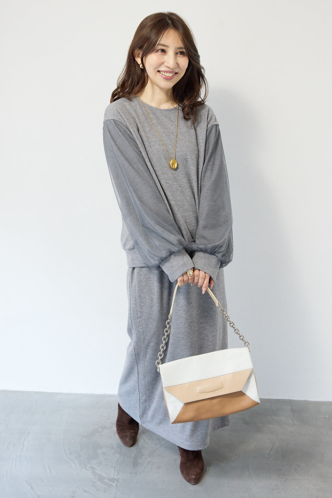 [SET]ニットコーデュロイプルオーバー+ニットコーデュロイストレートスカート(2set)