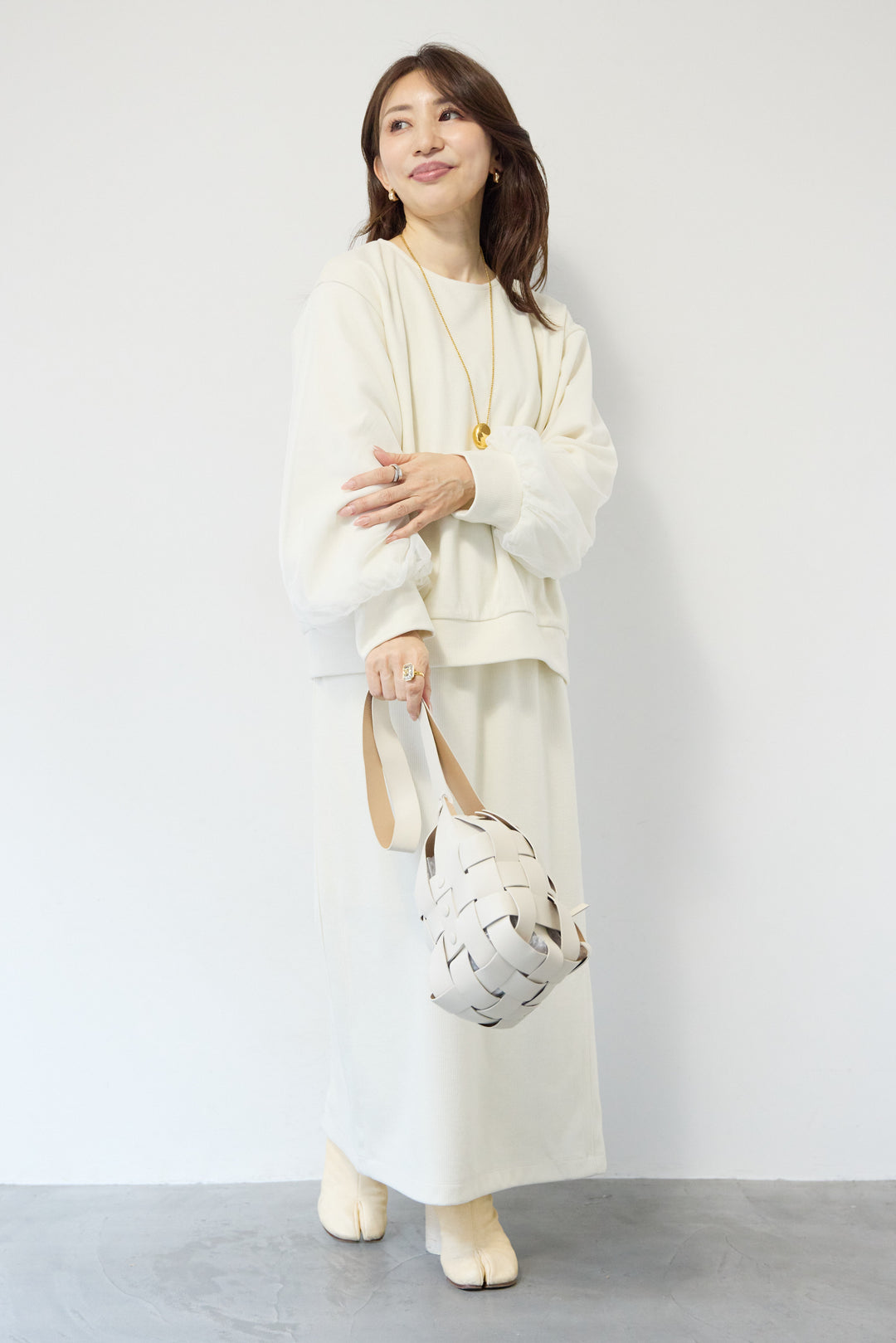 ニットコーデュロイプルオーバー