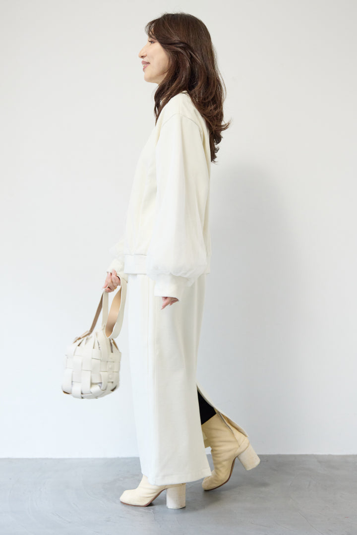 [SET]ニットコーデュロイプルオーバー+ニットコーデュロイストレートスカート(2set)