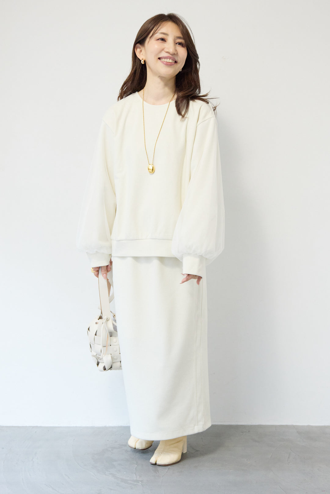 ニットコーデュロイストレートスカート